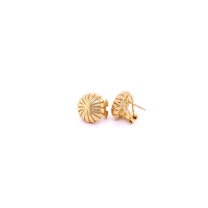 18ct Yellow Gold Line Domed Stud Earrings