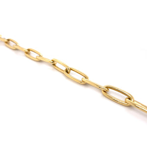 18ct Yellow Gold Paperclip Chain Bracelet