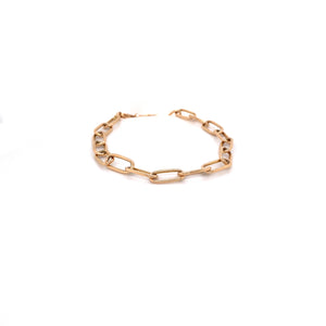 18ct Rose Gold Paperclip Chain Bracelet