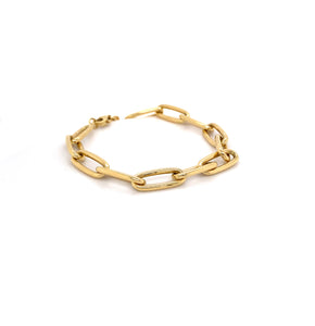 18ct Yellow Gold Paperclip Chain Bracelet