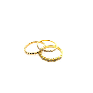 18ct Yellow Gold Diamond Fine Stacking Ring